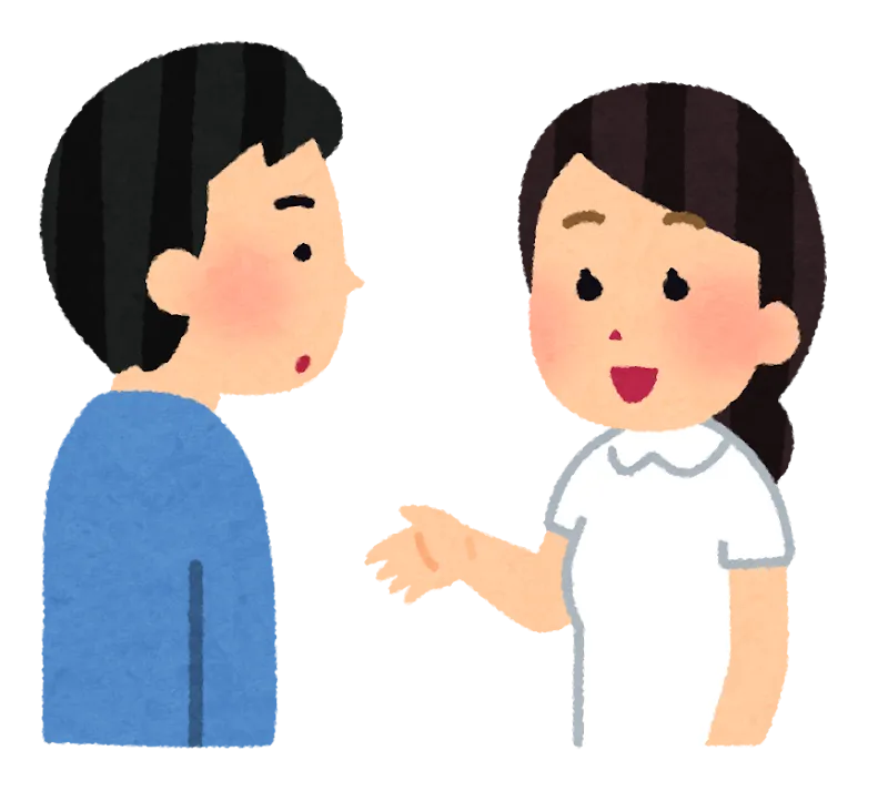 看護師が丁寧に説明しているイラスト